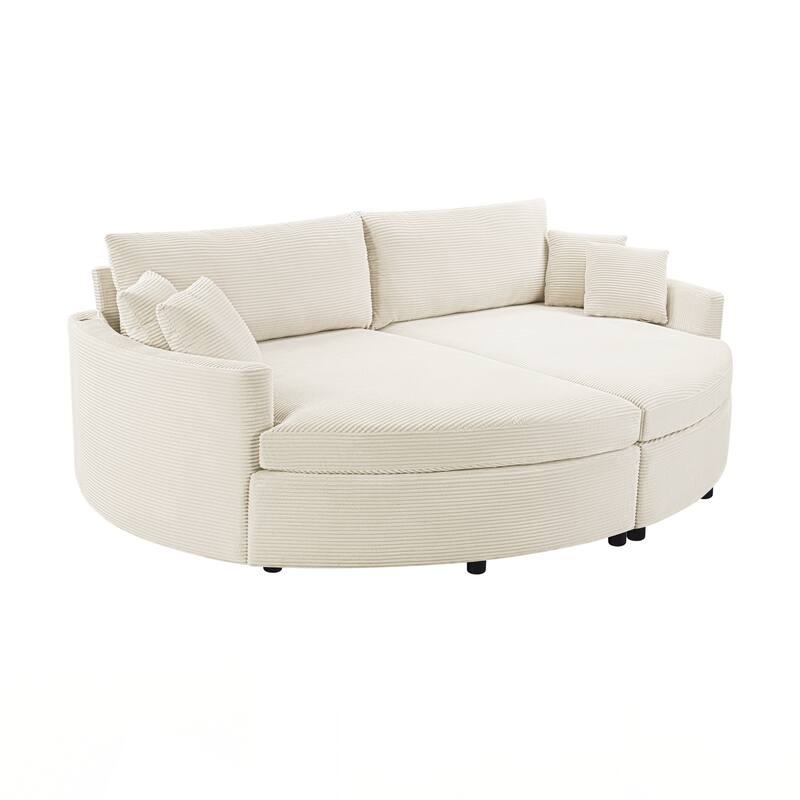 102.3" Sofa Bed Upholstered Sofa Couch with Deep Seat and USB Ports for Living Room