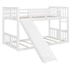 preview thumbnail 3 of 25, Twin Over Twin Bunk Bed Floor Bunk Bed with Slide and Ladder