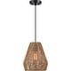 preview thumbnail 12 of 10, True Fine Bohemian Natural Jute Rope Island Mini Pendant Light with Black Hardware - 9.5 in.W - 9.5 in.W 9.5 in.W