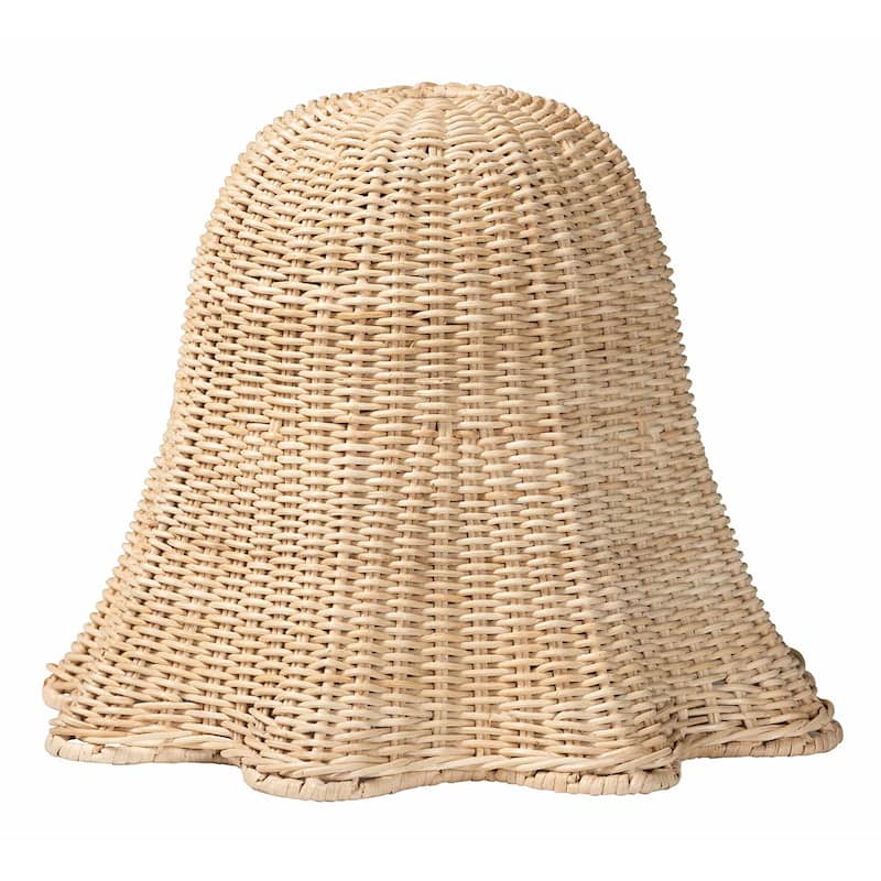 Semira Bohemian Natural Scalloped Rattan Pendant Lampshade - Natural Rattan