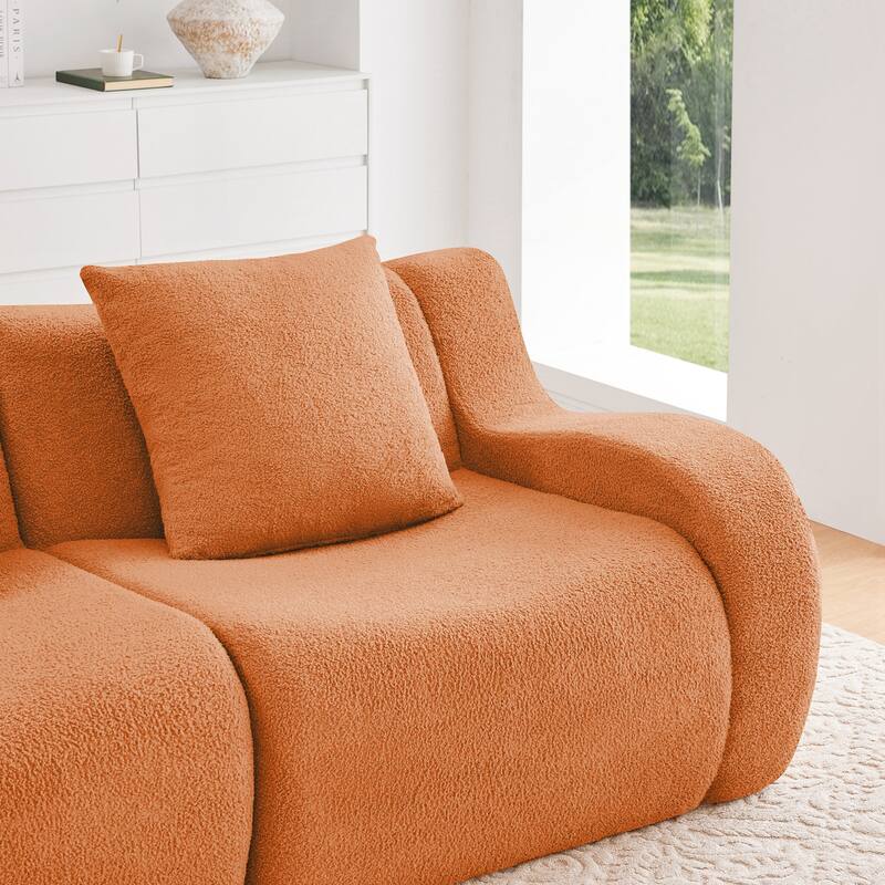 Boneless Sofa,No Assembly Required Streamlined Design - Orange