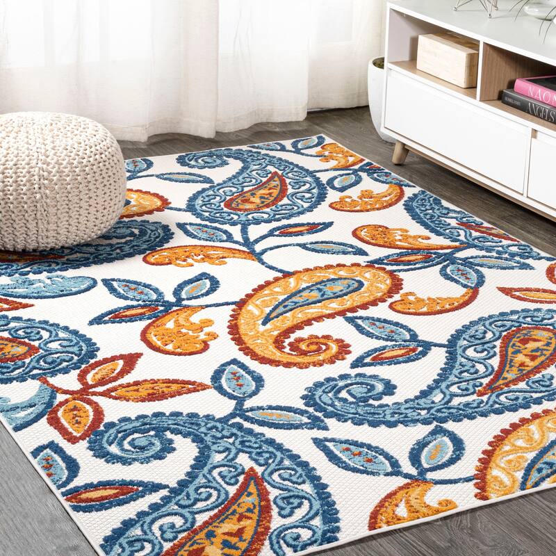 JONATHAN Y Gordes Paisley High-Low Indoor/Outdoor Area Rug