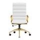 preview thumbnail 4 of 30, LUXMOD® Office Chair Faux Leather Gold Frame Adjustable and Swivel White