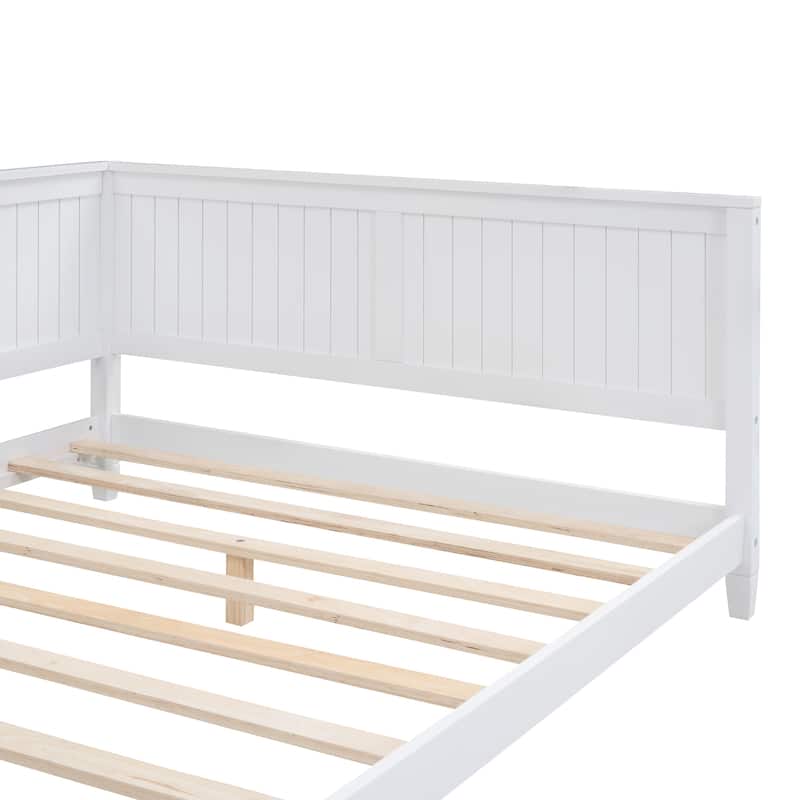 Classic Twin Size Daybed Wood Sofa Bed with Armrest and Wood Frame
