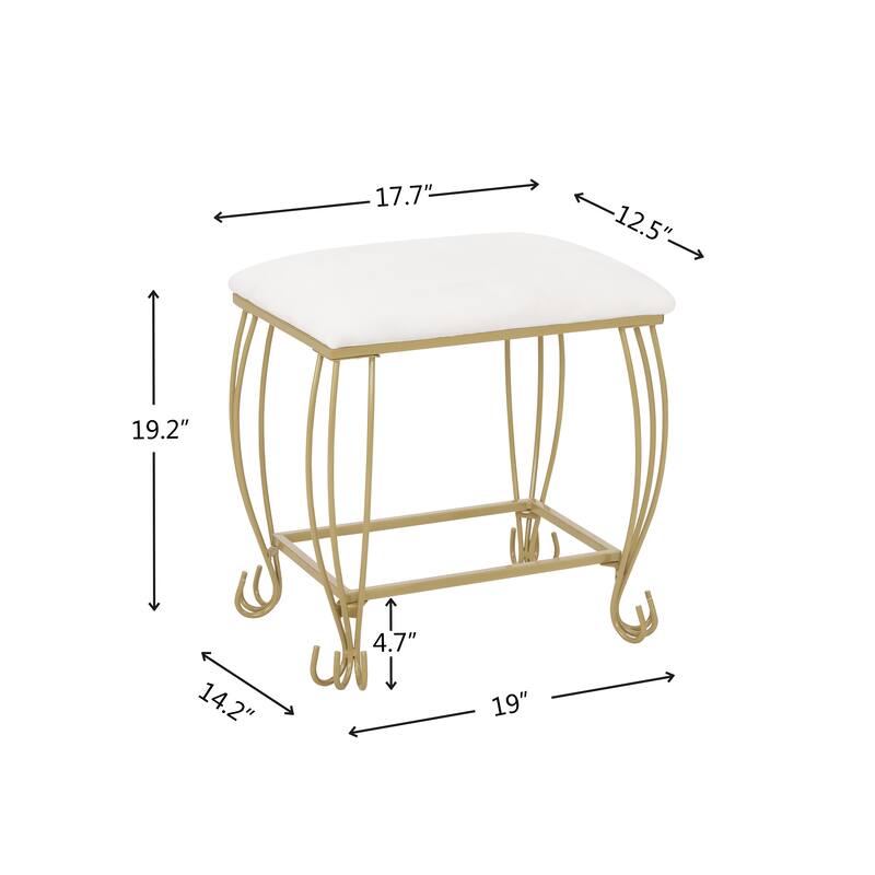 Makeup Vanity Mirror Table Set with Stool,Storage Dressing Table