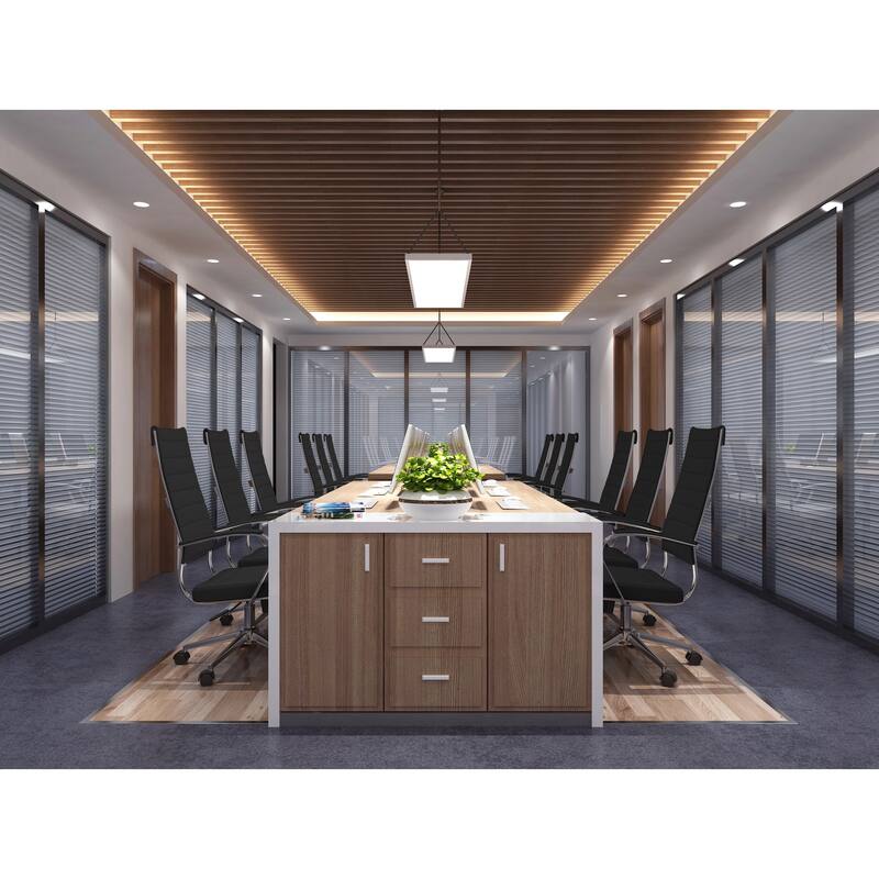 Modern Ergonomic Office Chair: Mid Back, PU Leather, Arms, Tilt, Adjustable Height, Wheels, Swivel