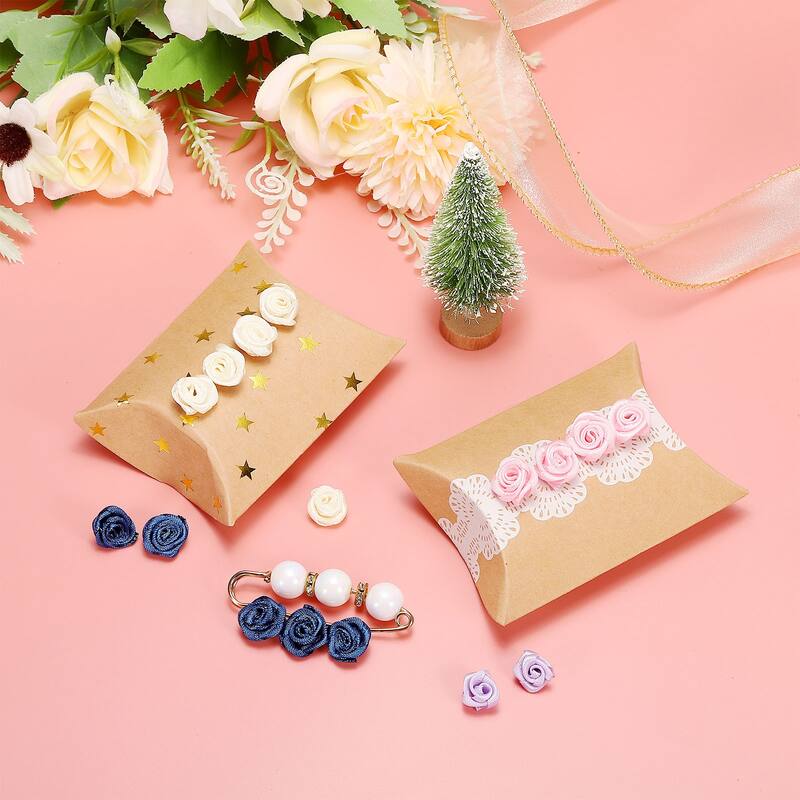 30Pcs Mini Satin Ribbon Roses Fabric Flowers Embellishments Rosettes - 1.5cm