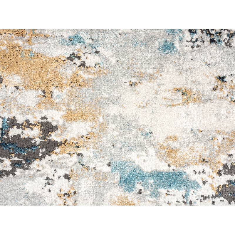 Abani Azure Collection Abstract Green Blue Grey Area Rug