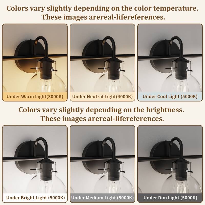 Modern Vanity Light with Clear Glass Globes in 2/3/4 Lights