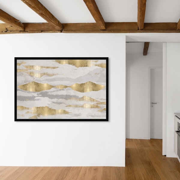 Oliver Gal 'Mountains Of Life' Abstract Wall Art Framed Print Textures - Gold, Gray. Opens flyout.