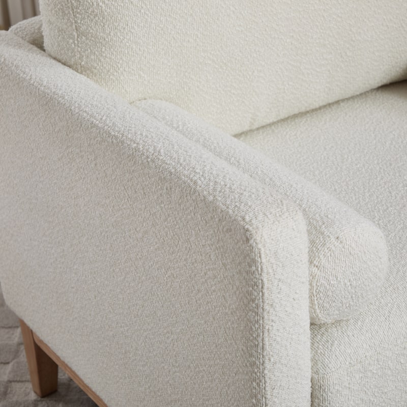 35.4"W Modern Reading Chair,Upholstered Accent Chair with Pillows and Wood Legs