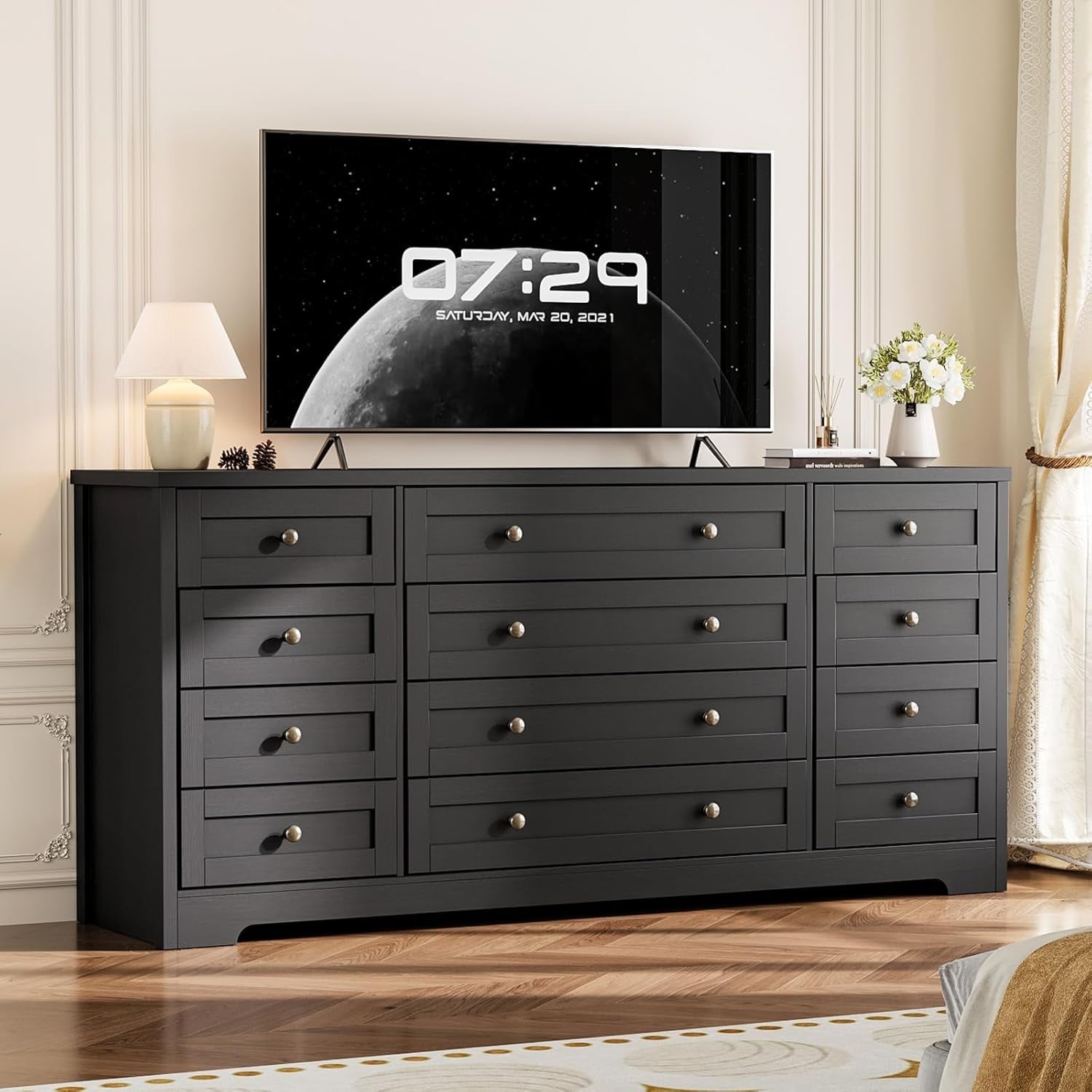 black adult dresser Garvee 12 Drawers Wooden Dressers for Bedroom Size:US M / This bedroom mirror st-maternity-baby-shower Petite Ruched Midi Dress