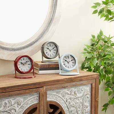 Iron Vintage Clock No Theme (Set of 3) - 6 x 5 x 6Round