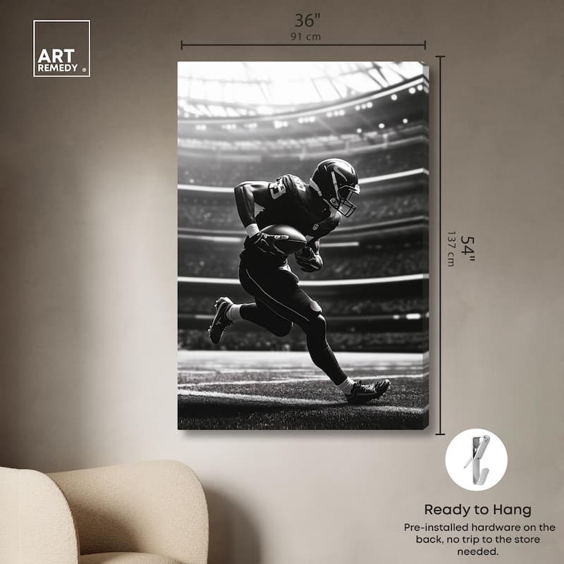Football Stadium Canvas by Art Remedy, Gallery Wrapped