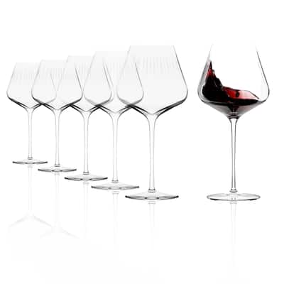 Stolzle Lausitz Set of 6 Symphony Burgundy Wine Glasses - 24 oz