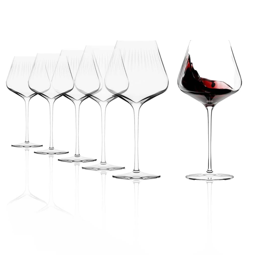 Stolzle Lausitz Set of 6 Symphony Burgundy Wine Glasses - 24 oz