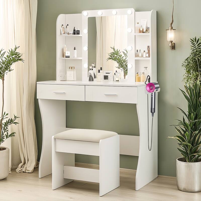 Makeup Vanity with Power Outlet