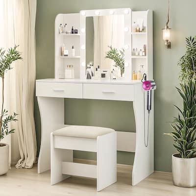 Makeup Vanity with Power Outlet