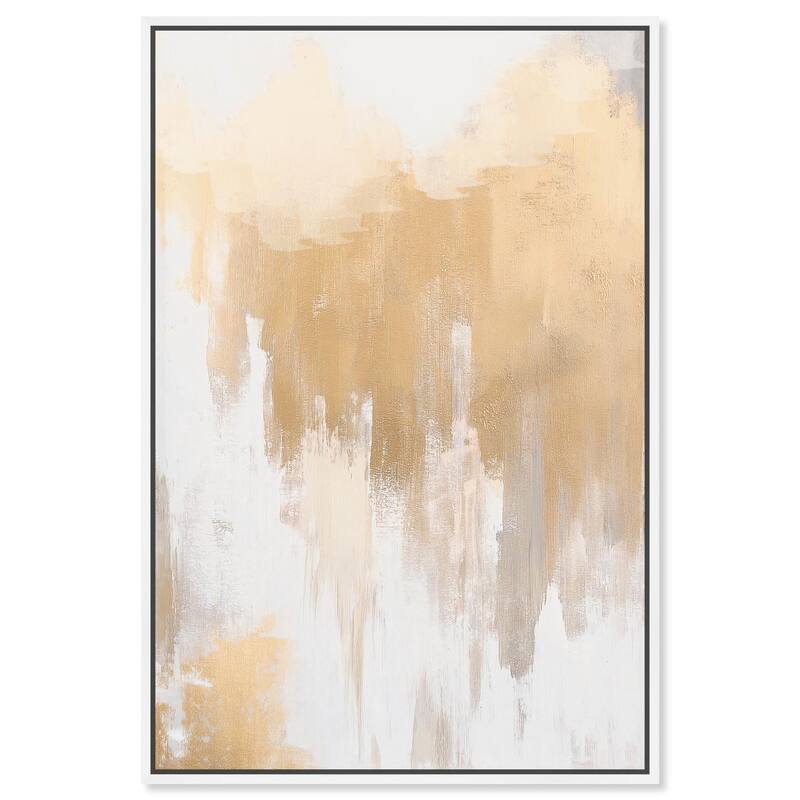 Soft Grey Glam Gold Canvas by Art Remedy - White - 30" x 45"