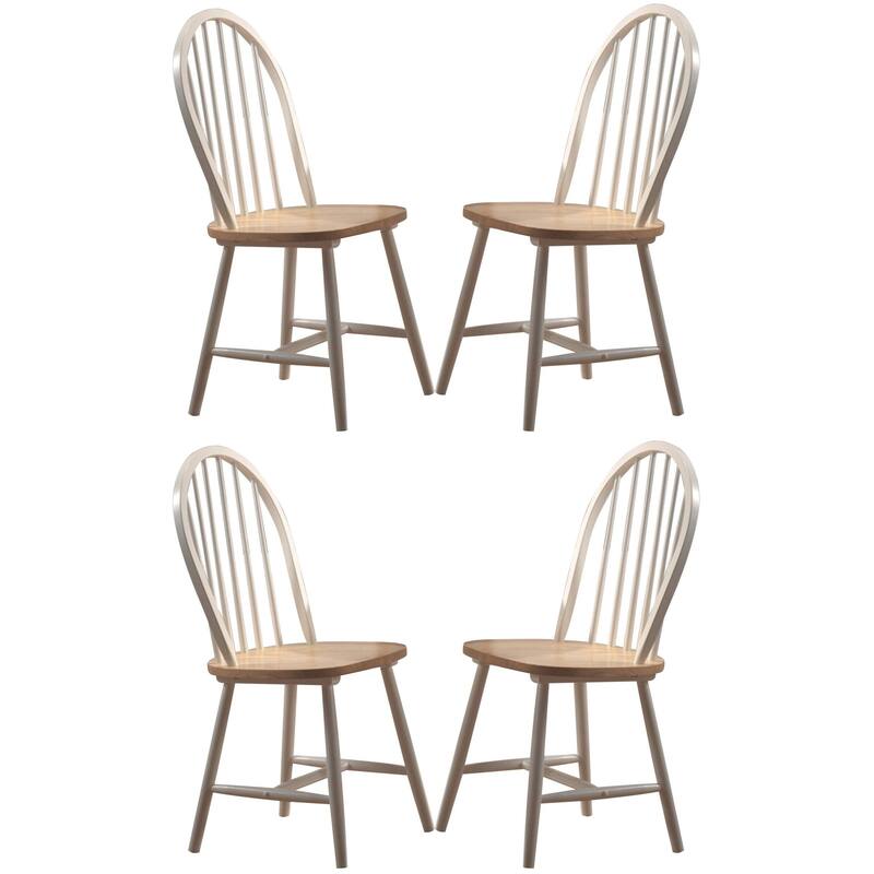 Hania Two-Tone Windsor Spindle Back Dining Chairs (Set of 4)
