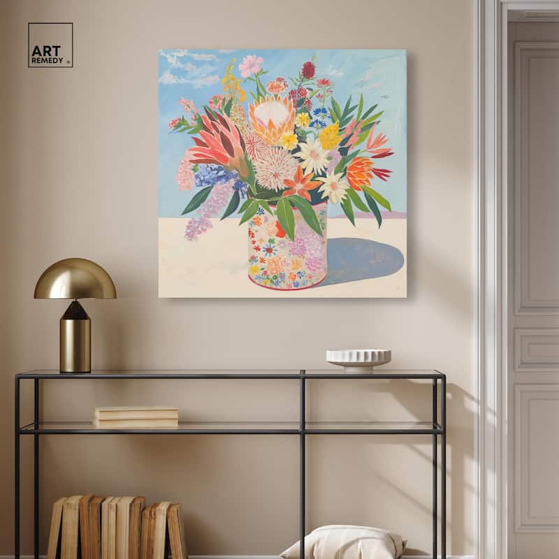 Floral Tin Canvas by Art Remedy, Gallery Wrapped