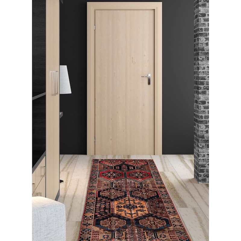 ECARPETGALLERY Hand-knotted Kayseri Vintage Red Wool Rug - 3'3 x 9'5