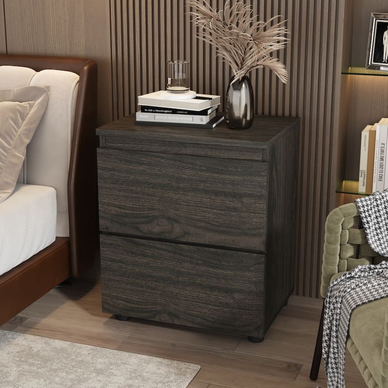 Modern 2-drawer Nightstand for Home Storage Chest End Table