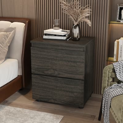 Premium 2-Drawer Nightstand 3 Colors Bedside Table by Kerrogee End Table