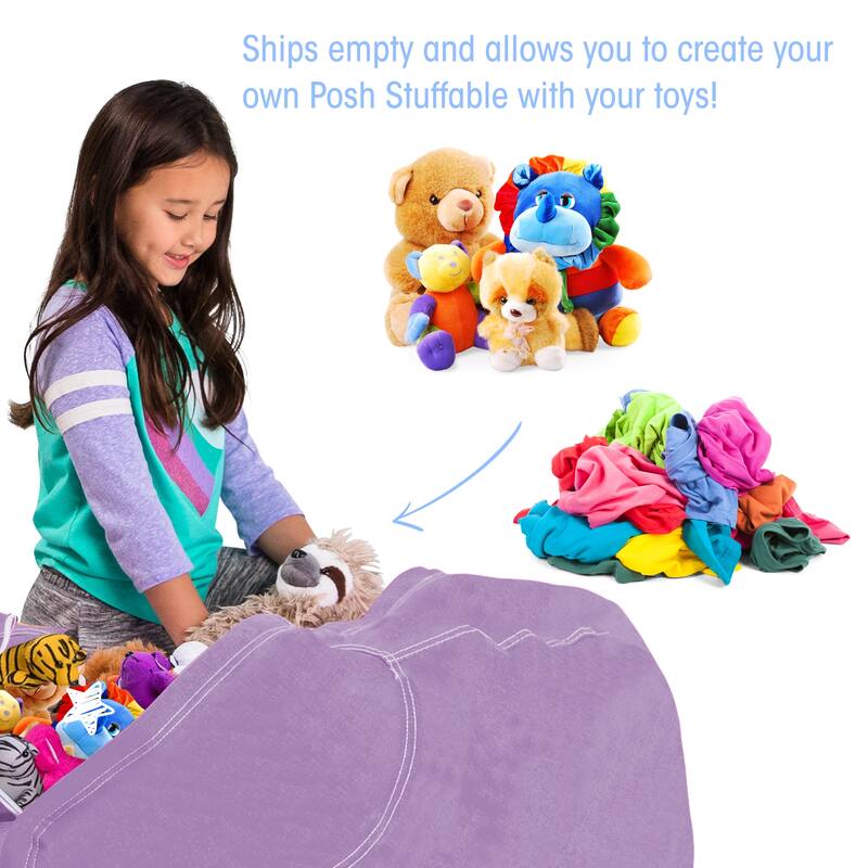 Kids' Stuffed Animal Storage Bean Bag Chair Cover or Toy Organizer