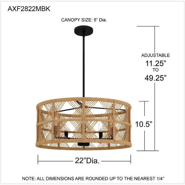 Axford 5-Light Matte Black Pendant