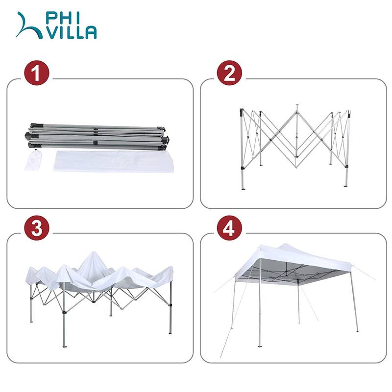 10' x 10' Pop Up Outdoor Canopy Tent Commercial Instant Reinforce Canopies with Wheel Carry Bag & Storage Pocket - 10x10'