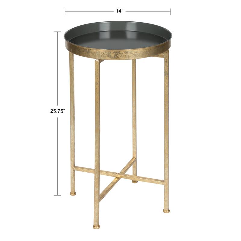 Kate and Laurel Celia Round Foldable Metal Accent Table