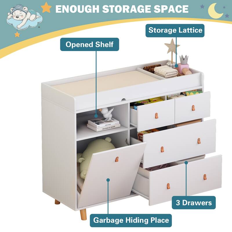 Baby Changing Table Dresser Nursery Chest Storage Changing Dresser
