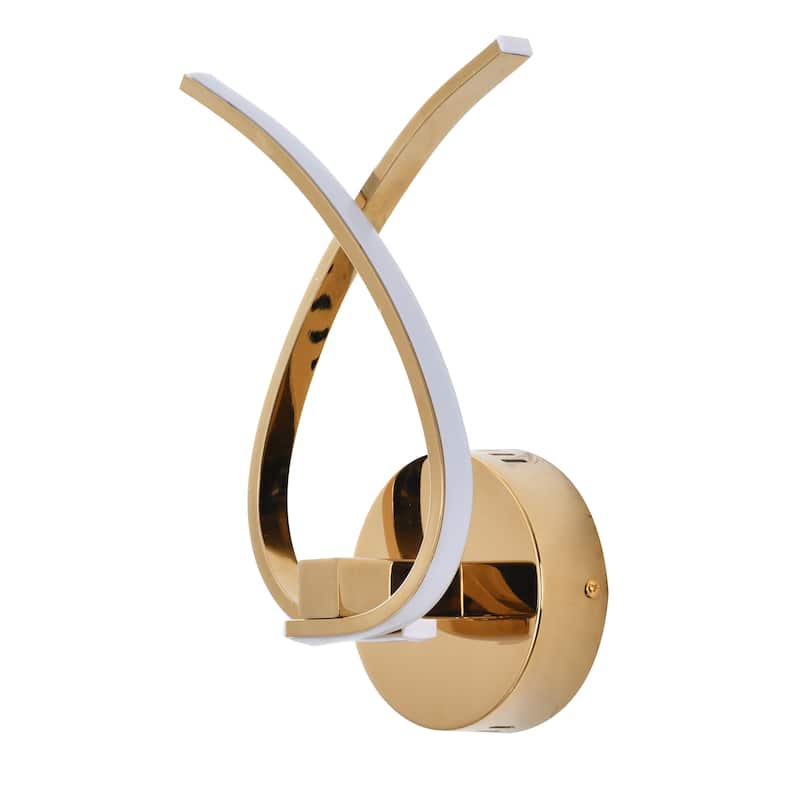 2 Light Gold LED Wall Sconce with an Acrylic Diffuser