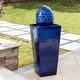 preview thumbnail 5 of 23, 36"H Beige/ Blue Oversized Artichoke Pedestal LED Ceramic Fountain by Glitzhome
