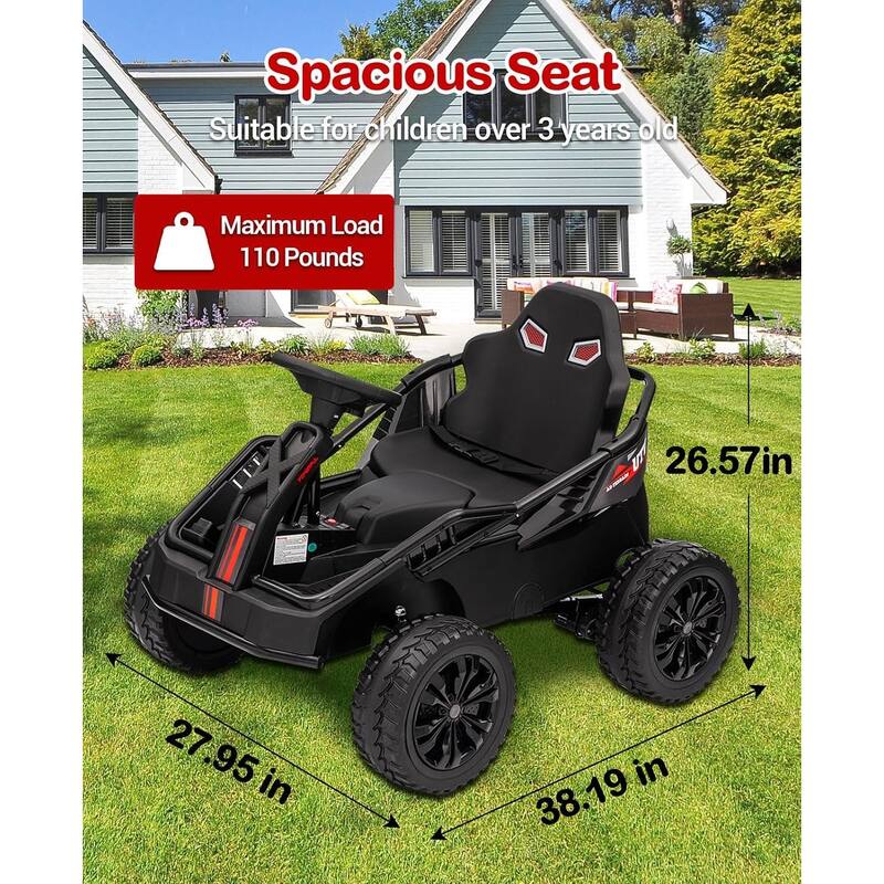 24V Kids Electric Car with Parent Control, 200W 4x4 Ride On Toy for Big Kids,4 Wheeler ATV