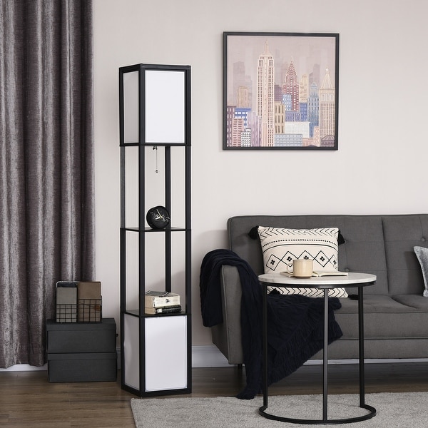 Standing floor lamp with shelves on sale