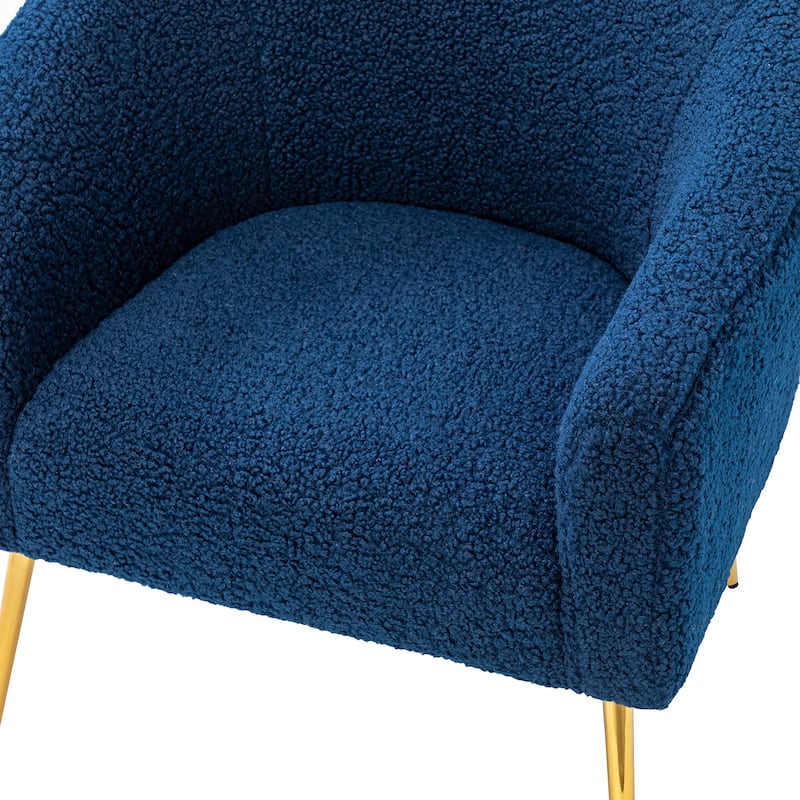 Rovigo Modern Upholstered Living Room Chair Barrel Chair with Metal Legs Set of 2 by HULALA HOME