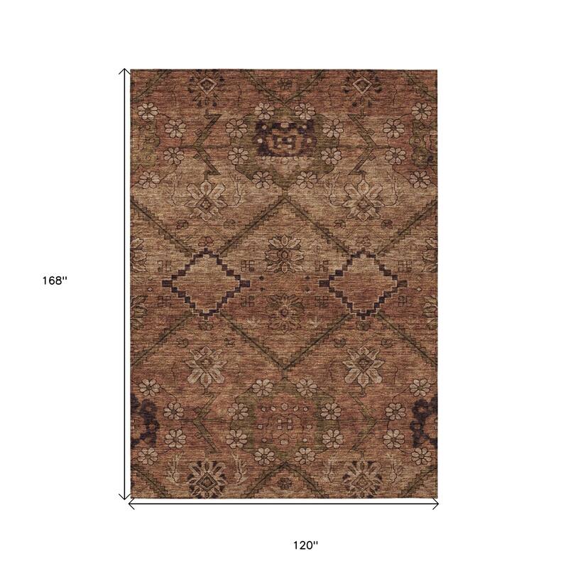 HomeRoots Floral Transitional Rectangle Outdoor Rug
