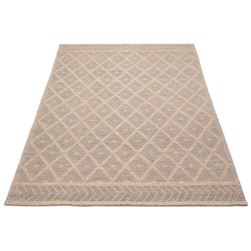 ECARPETGALLERY Braid weave Sienna Taupe Wool Rug - 6'0 x 8'9