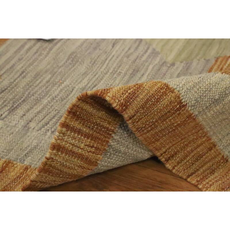 Hand Woven Oriental 100% Wool Carpet Southwestern Modern Multi-Colored Kilim Area Rug - 4' 11'' X 3' 0''