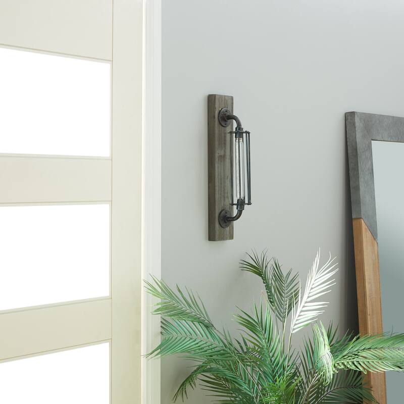 Black Metal Battery Operated Geometric Accent Lamp with Included Fixed LED Light - 4 x 6 x 20