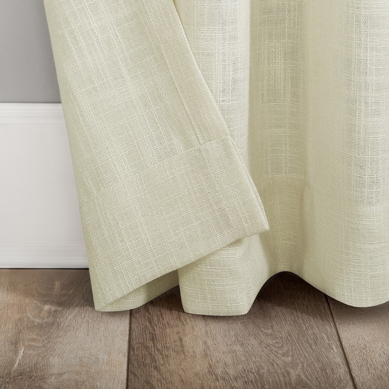 Clean Window Basketweave Anti-Dust Semi-Sheer Curtain Panel, Single Panel