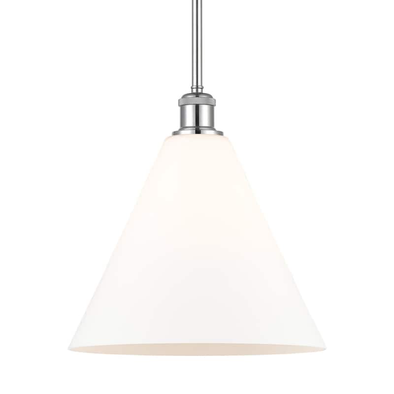 Innovations Lighting 516-1S-13-12 Berkshire Pendant Berkshire 12" Wide - Polished Chrome / Matte White