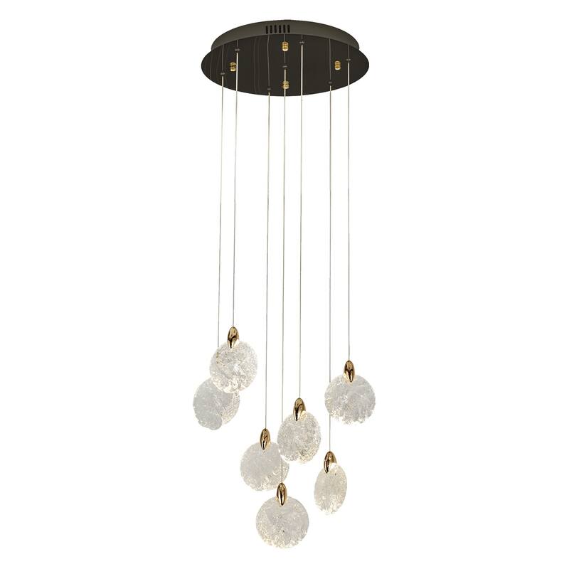 Artcraft Snowflake Chandelier - Matte Black with Satin Brass Accent