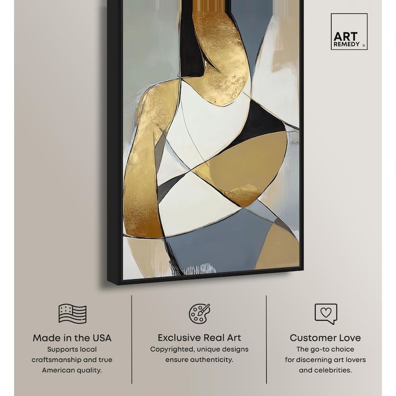 Gold Leaf Contours Canvas by Art Remedy