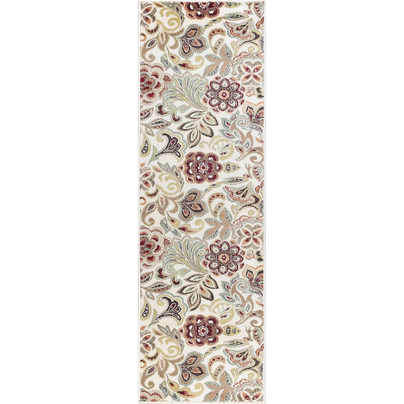 Decora Farmhouse Floral Indoor Area Rug