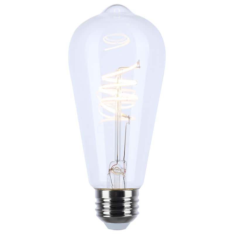 6W LED Reminiscent Flex Gray Coil Filament ST19 Medium Base 2700K CCT 120V - Clear
