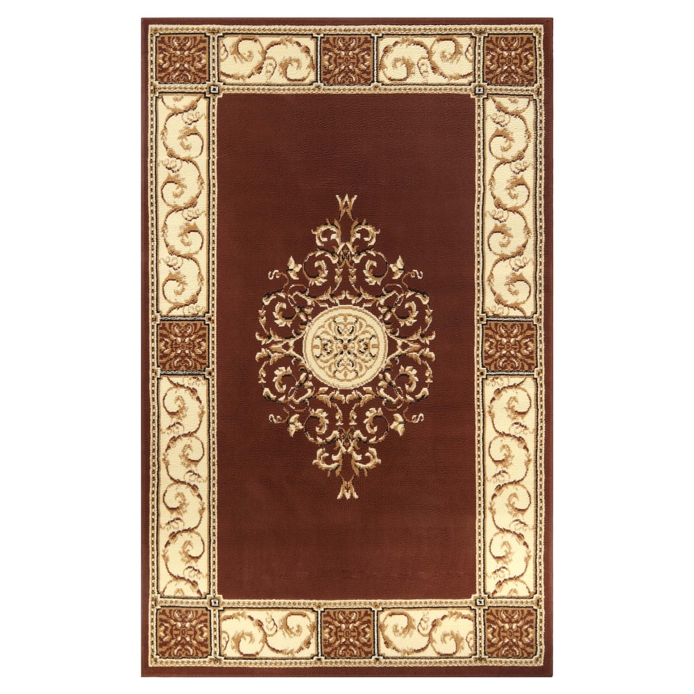 Superior Elegant Medallion Non-Slip Washable Indoor Area Rug