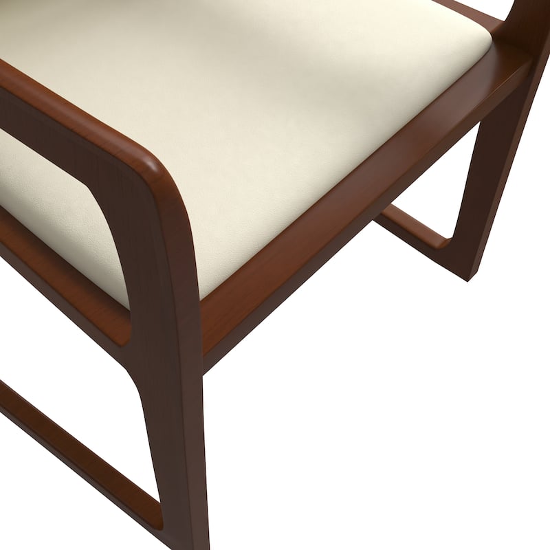 LeisureMod Svelta Modern Leather Dining Chair - Mid century Accent Arm Chair for Home Office Kitchen Dining Room